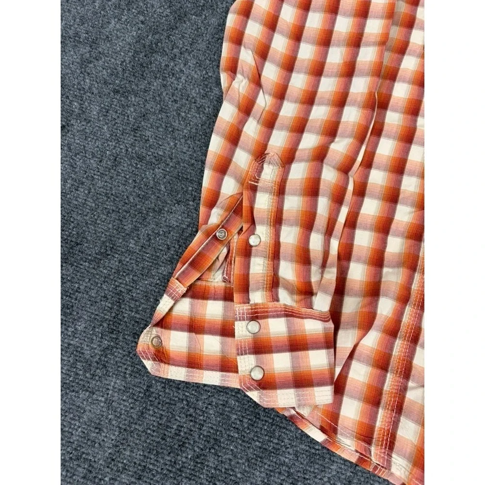 True Religion Button up Shirt Mens Multicolor‎ Plaid Pearl Snap Pockets Size L